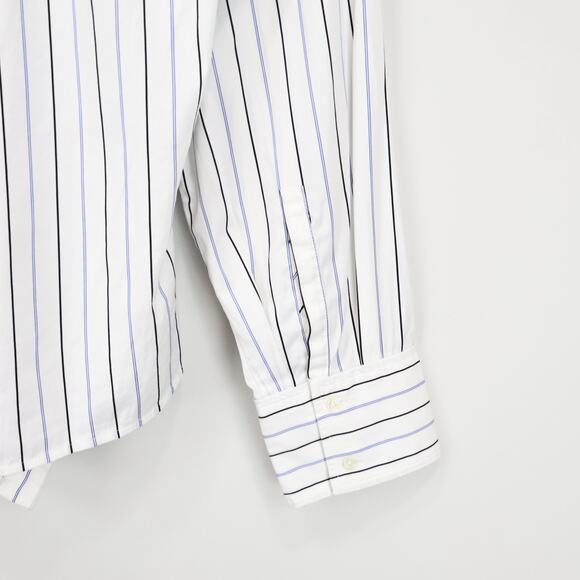 NWT Madewell Asymmetric Wrap Front Button-Up Shirt In Hydrangea Stripe Size 10 - Picture 9 of 14